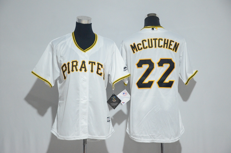Womens 2017 MLB Pittsburgh Pirates #22 Mccutchen White Jerseys->women mlb jersey->Women Jersey